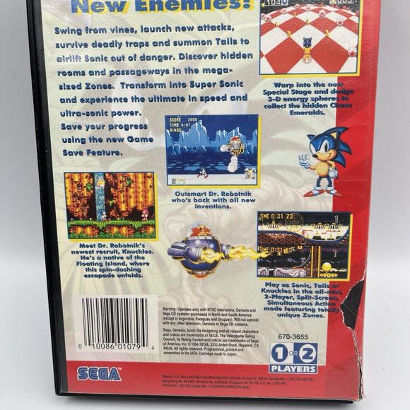 Sonic the Hedgehog 3 (Sega Genesis, 1994) Authentic With Box Tested & Works main image 6